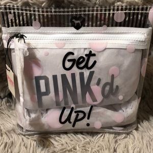 PINK BEAUTY BAG fits 3 full sized PINK body care